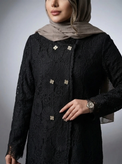 کت مجلسی گیپور مشکی قد ۸۰