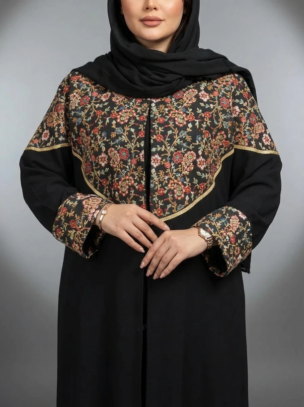 مانتو زنانه بلند سوزندوزی جلوبسته مرویجت