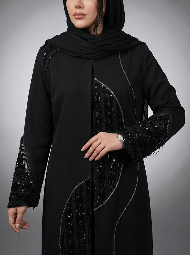 مانتو زنانه بلند سوزندوزی جلوبسته مرویجت