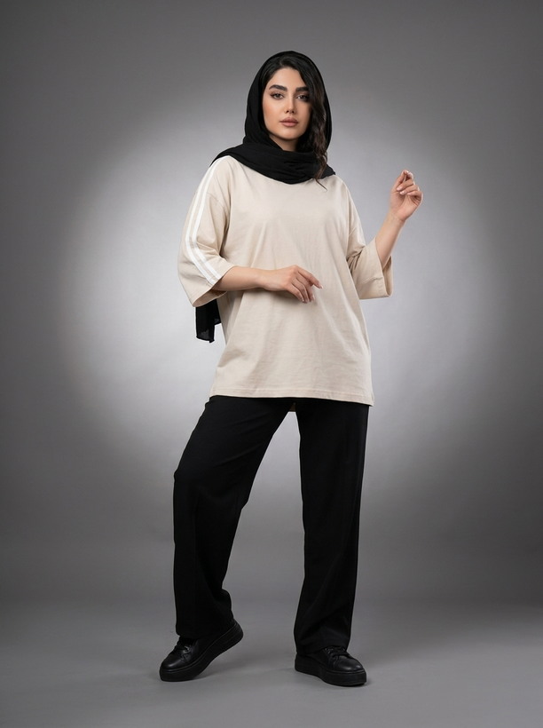 تیشرت باکسی نخ پنبه دخترانه
